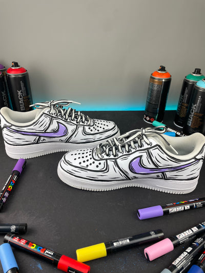 Lilac Cartoon Low Top Shoes