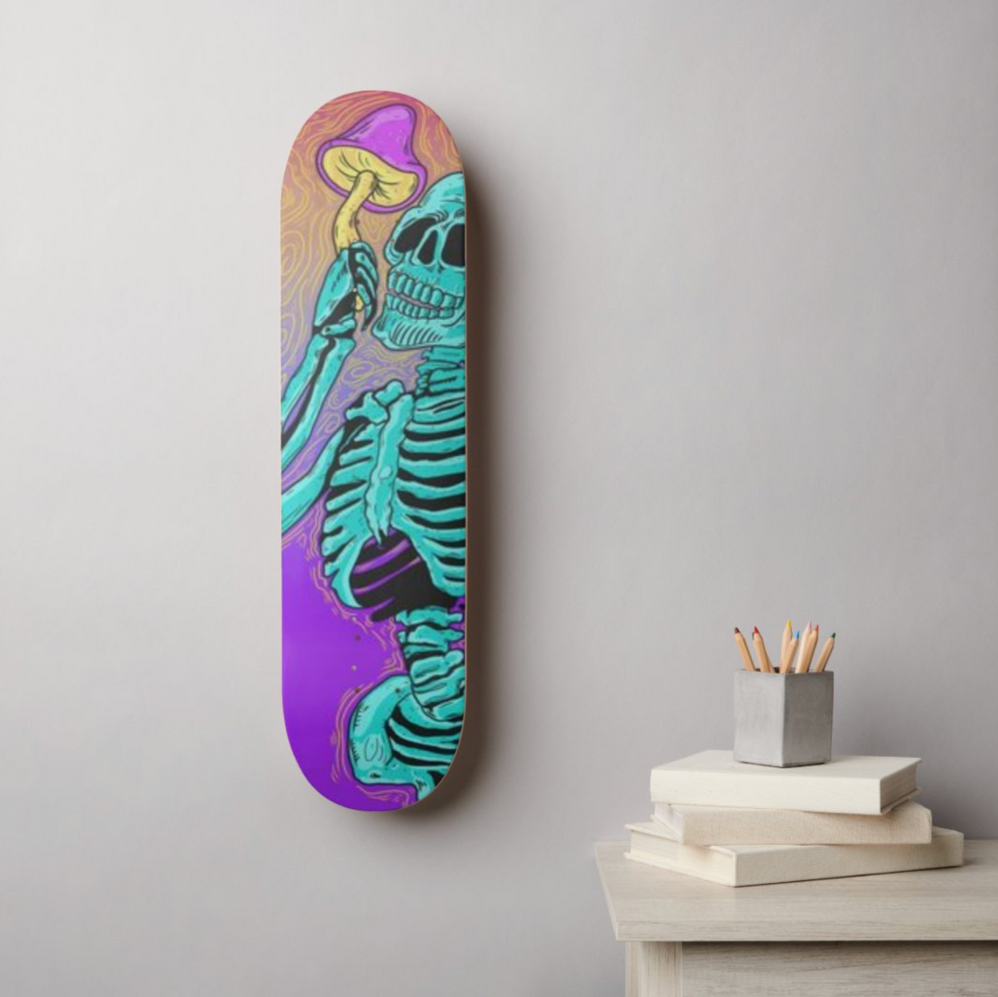 Psychedelic Skeleton Skateboard