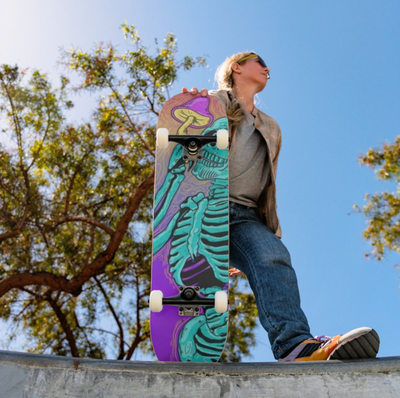Psychedelic Skeleton Skateboard