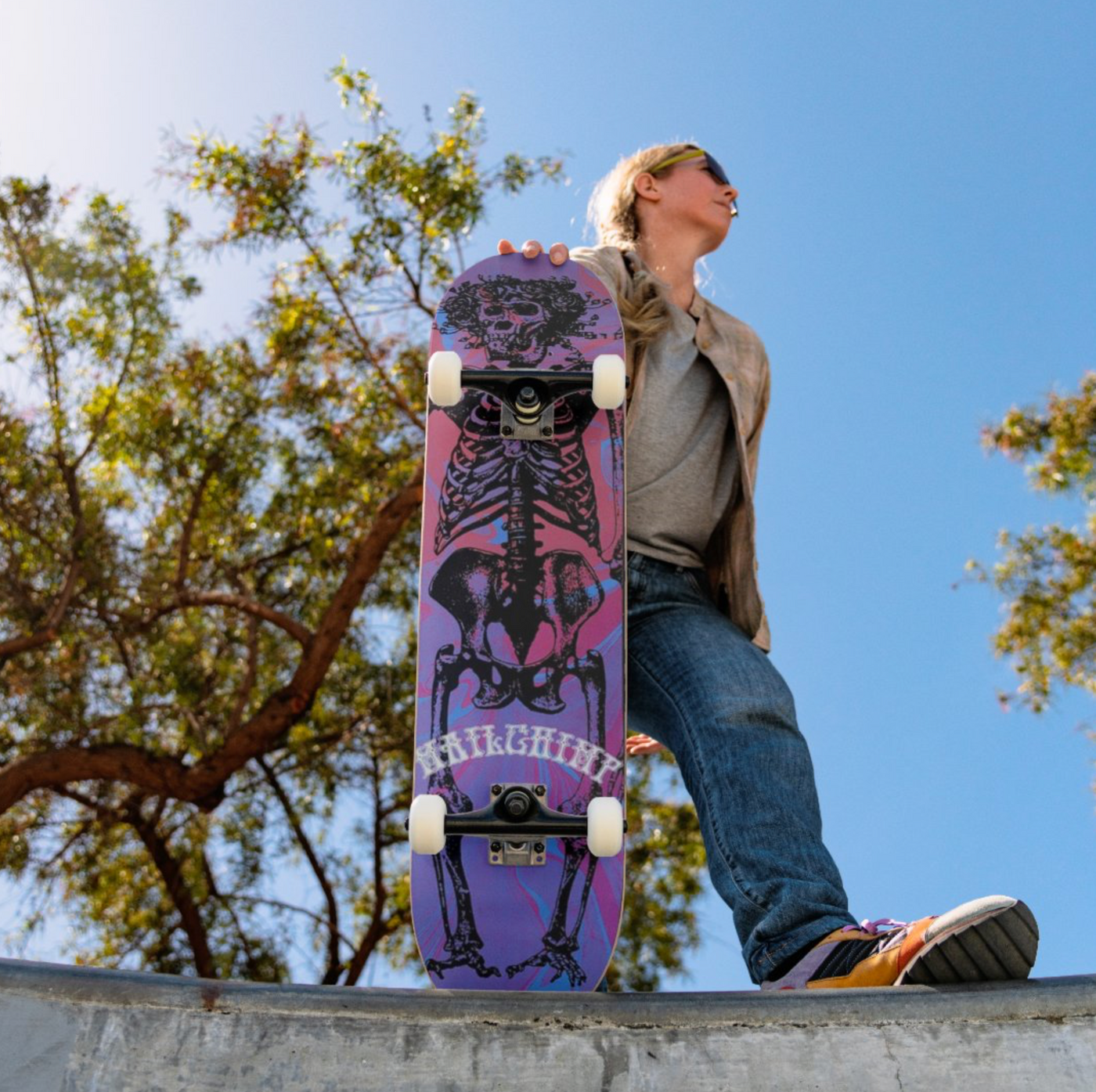Hydro Dipped Skelton Skateboard