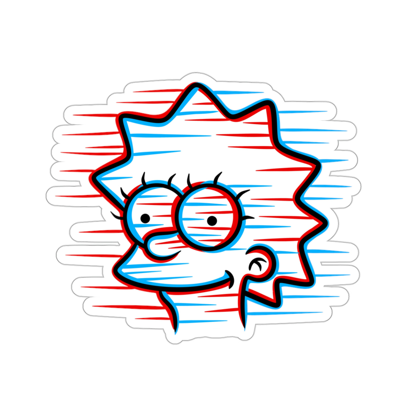 Lisa Simpson Glitch Doodle Art Sticker