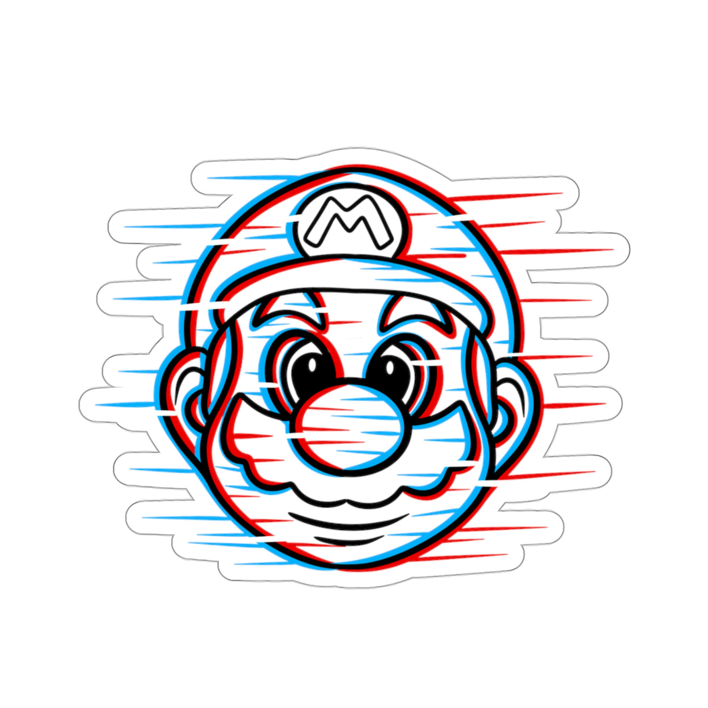 Mario Glitch Doodle Art Sticker